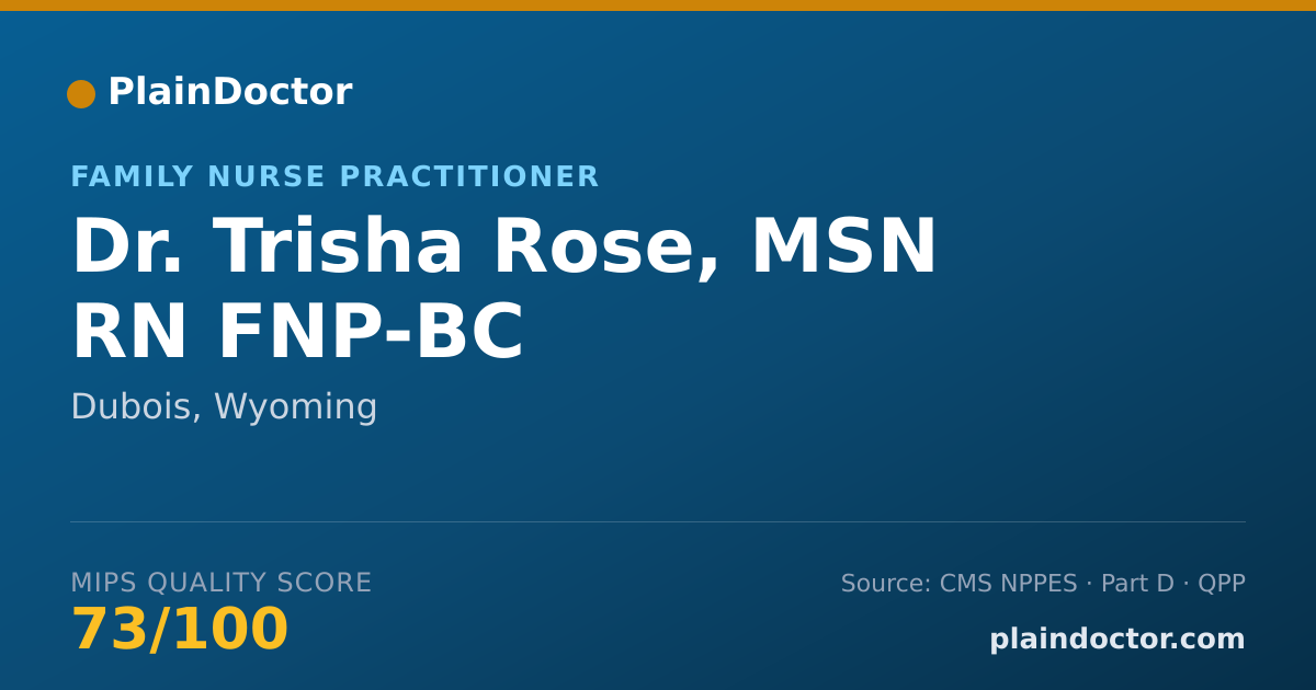Shareable card for Trisha Rose, MSN RN FNP-BC - Family Nurse Practitioner, Dubois, WY