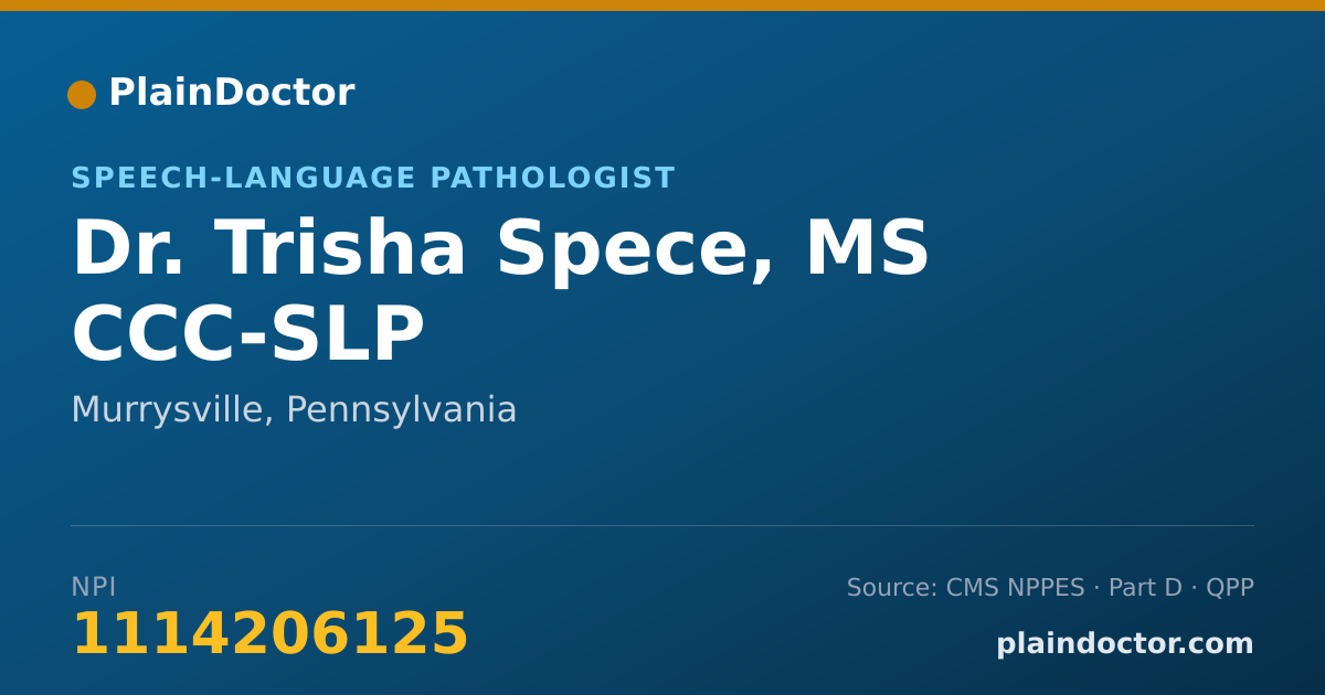 Shareable card for Trisha Spece, MS CCC-SLP - Speech-Language Pathologist, Murrysville, PA