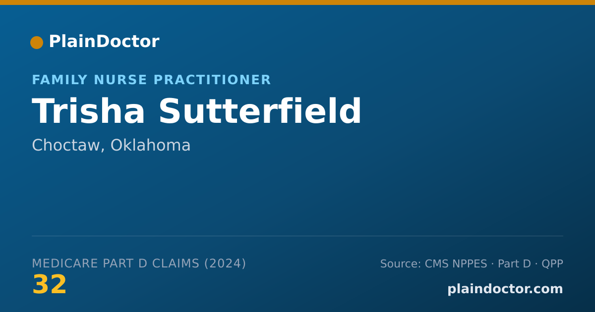 Shareable card for Trisha Sutterfield - Family Nurse Practitioner, Choctaw, OK