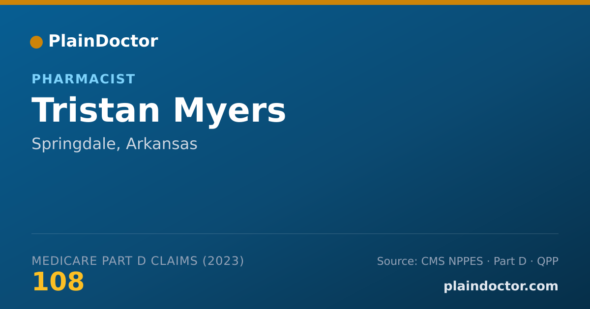 Shareable card for Tristan Myers - Pharmacist, Springdale, AR