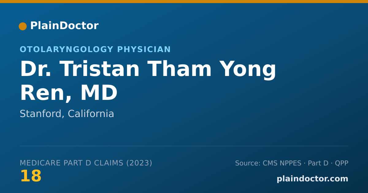 Shareable card for Tristan Tham Yong Ren, MD - Otolaryngology Physician, Stanford, CA