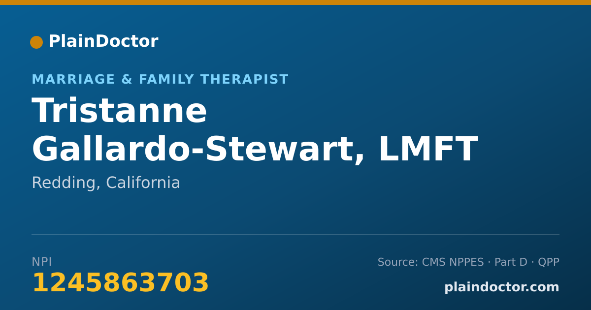 Shareable card for Tristanne Gallardo-Stewart, LMFT - Marriage & Family Therapist, Redding, CA