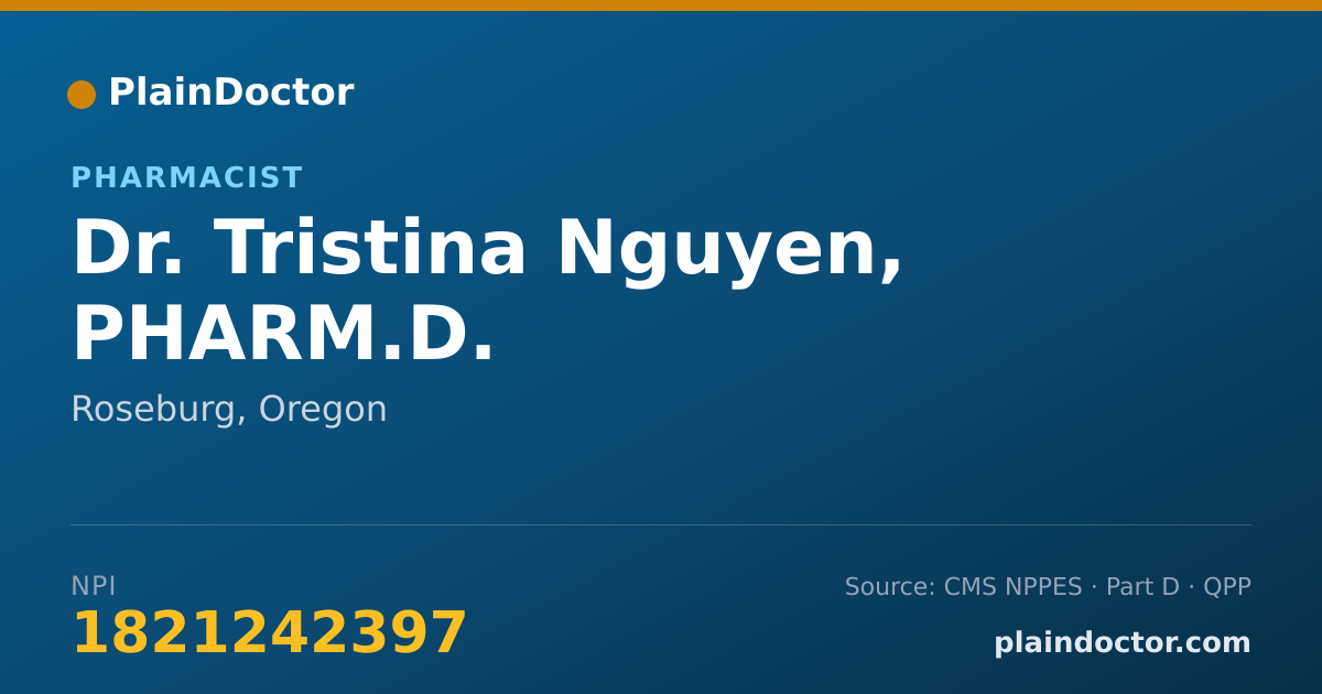 Shareable card for Tristina Nguyen, PHARM.D. - Pharmacist, Roseburg, OR