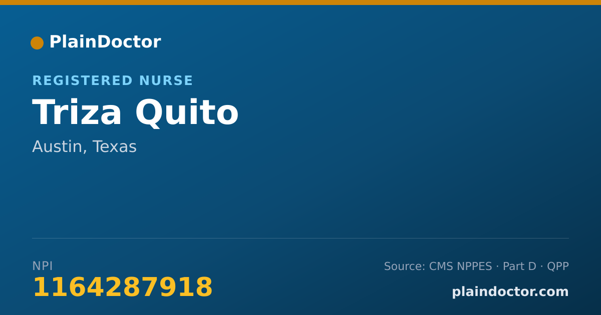 Shareable card for Triza Quito - Registered Nurse, Austin, TX
