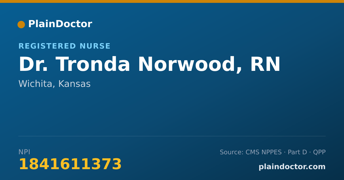 Shareable card for Tronda Norwood, RN - Registered Nurse, Wichita, KS