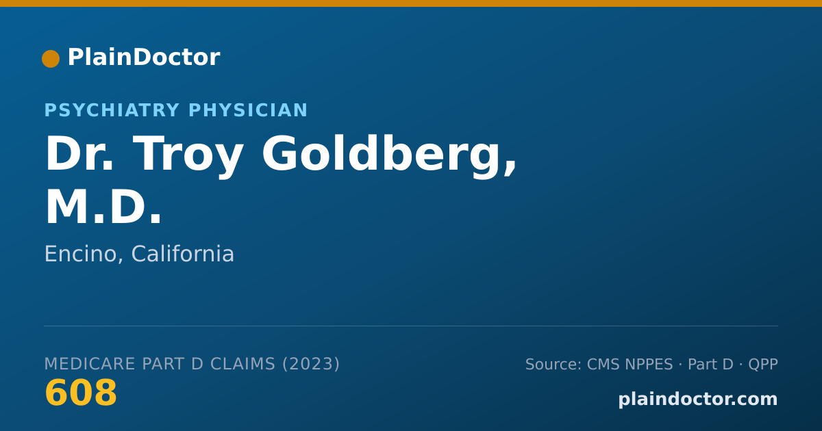 Shareable card for Troy Goldberg, M.D. - Psychiatry Physician, Encino, CA