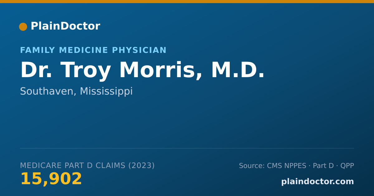 Shareable card for Troy Morris, M.D. - Family Medicine Physician, Southaven, MS