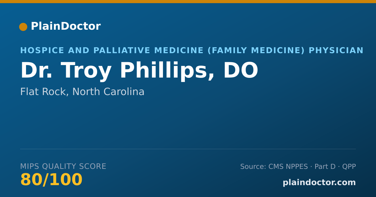 Shareable card for Troy Phillips, DO - Hospice and Palliative Medicine (Family Medicine) Physician, Flat Rock, NC