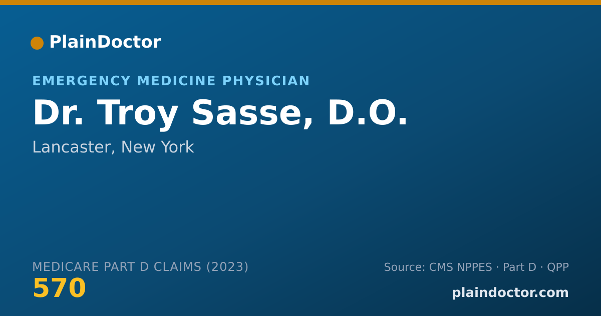 Shareable card for Troy Sasse, D.O. - Emergency Medicine Physician, Lancaster, NY