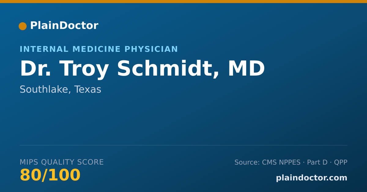 Shareable card for Troy Schmidt, MD - Internal Medicine Physician, Southlake, TX