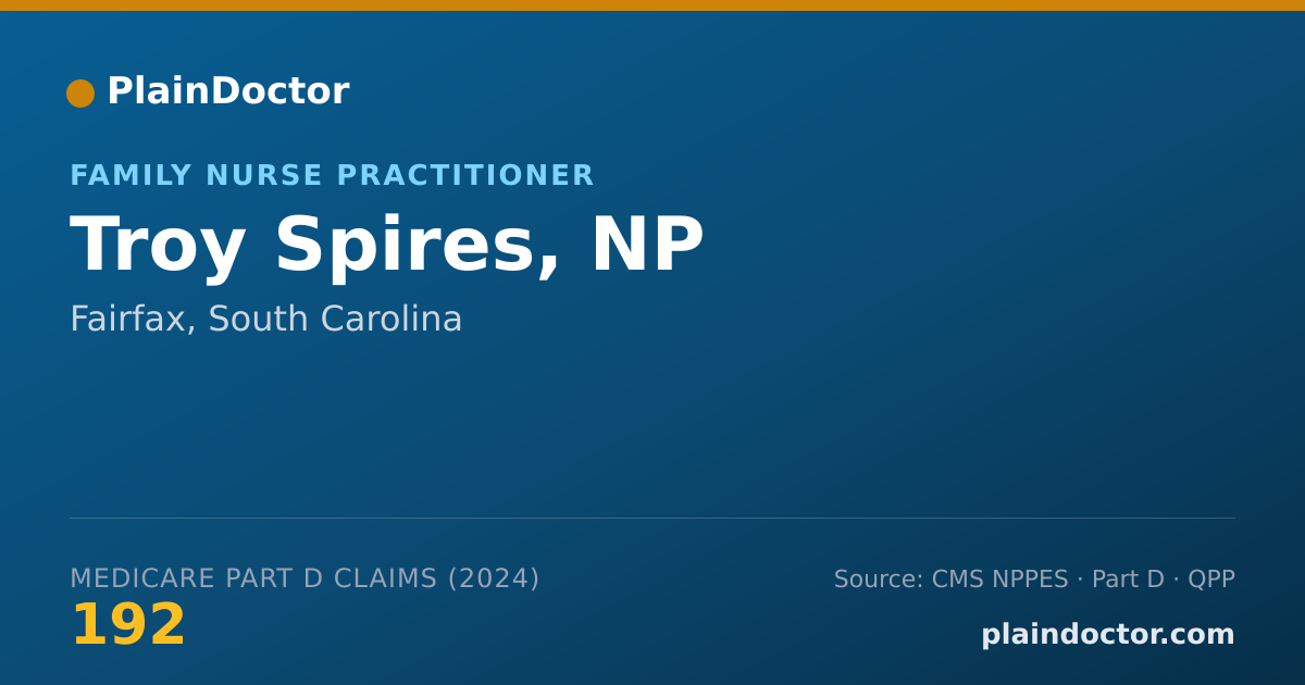 Shareable card for Troy Spires, NP - Family Nurse Practitioner, Fairfax, SC