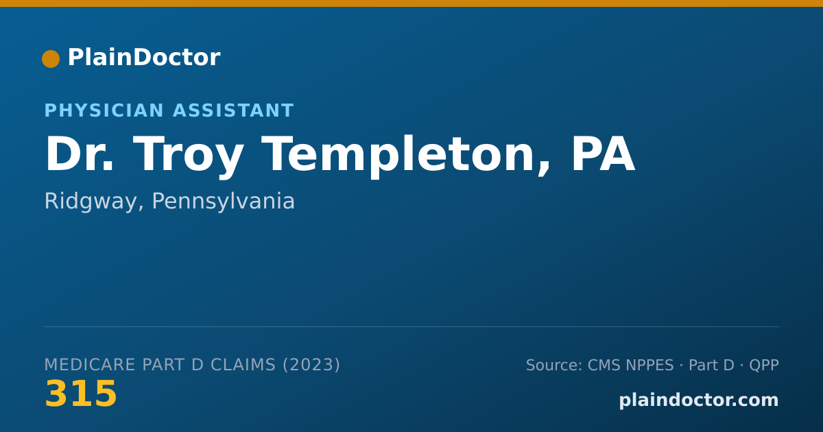 Shareable card for Troy Templeton, PA - Physician Assistant, Ridgway, PA