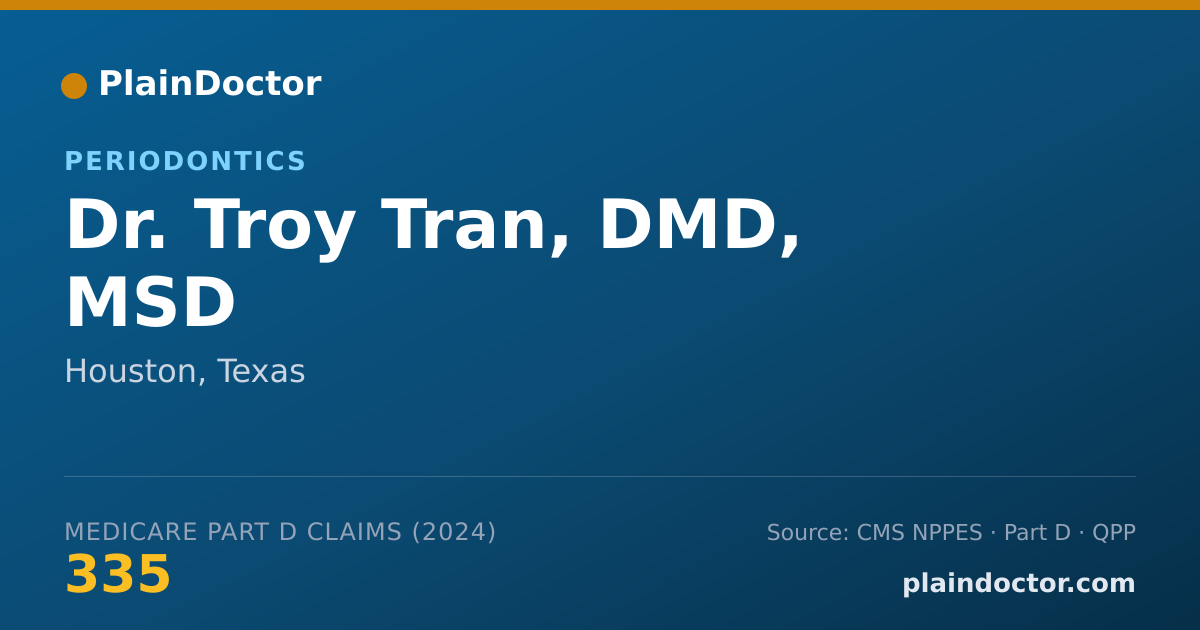 Shareable card for Troy Tran, DMD, MSD - Dentist, Houston, TX