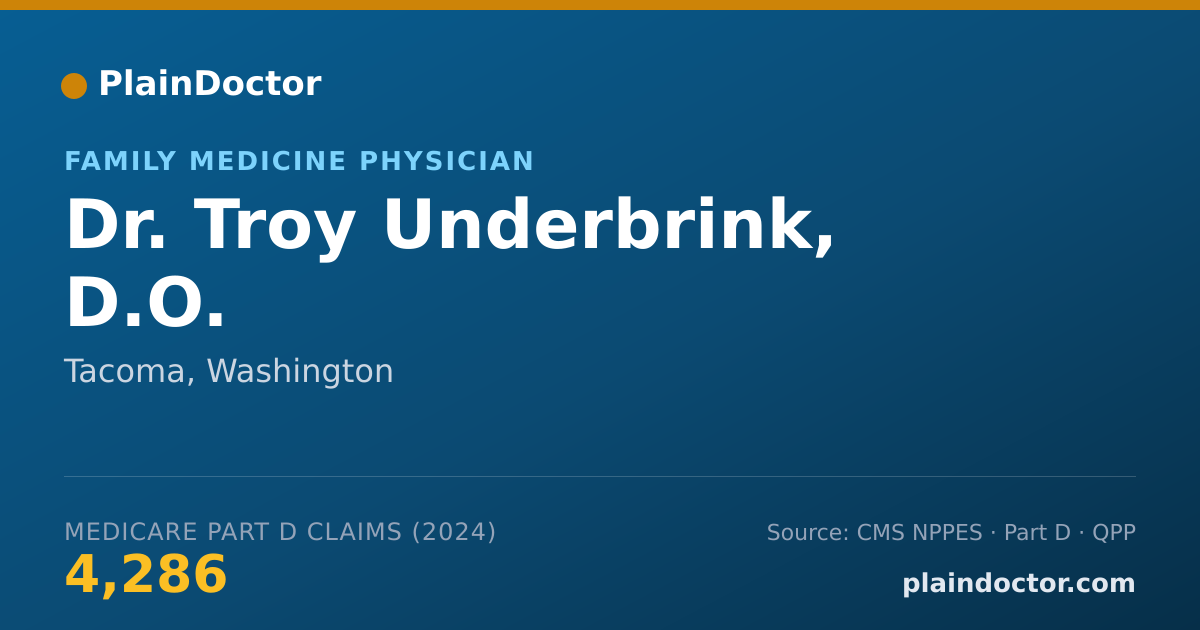 Shareable card for Troy Underbrink, D.O. - Family Medicine Physician, Tacoma, WA