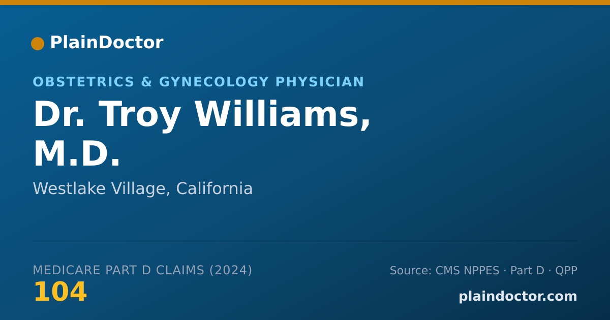 Shareable card for Troy Williams, M.D. - Hospice and Palliative Medicine (Obstetrics & Gynecology) Physician, Westlake Village, CA