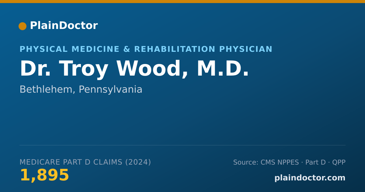 Shareable card for Troy Wood, M.D. - Physical Medicine & Rehabilitation Physician, Bethlehem, PA