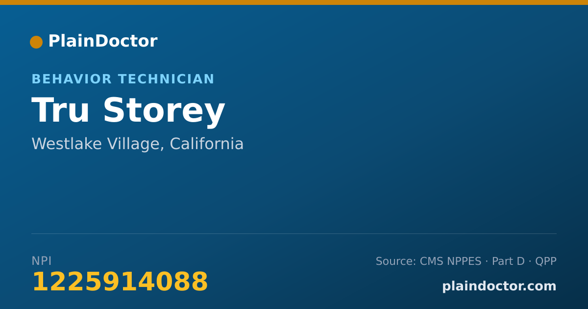 Shareable card for Tru Storey - Behavior Technician, Westlake Village, CA