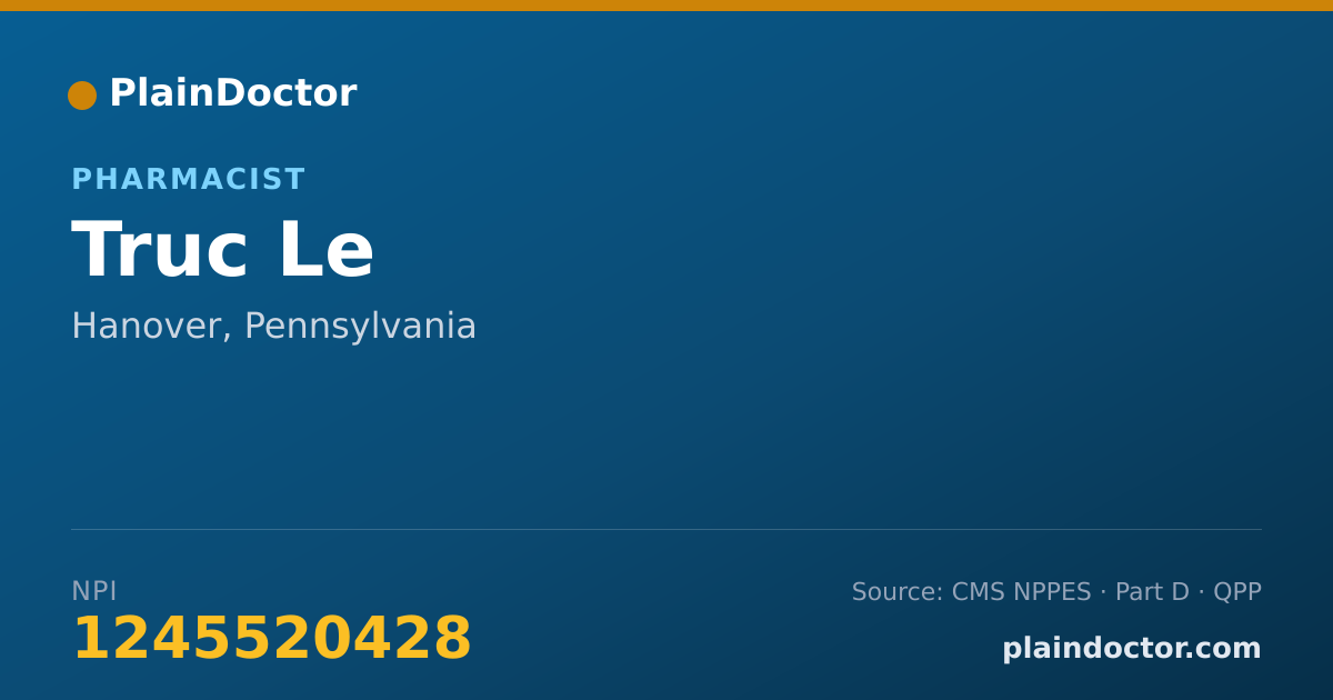 Shareable card for Truc Le - Pharmacist, Hanover, PA