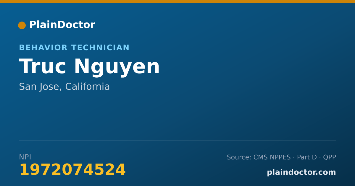 Shareable card for Truc Nguyen - Behavior Technician, San Jose, CA
