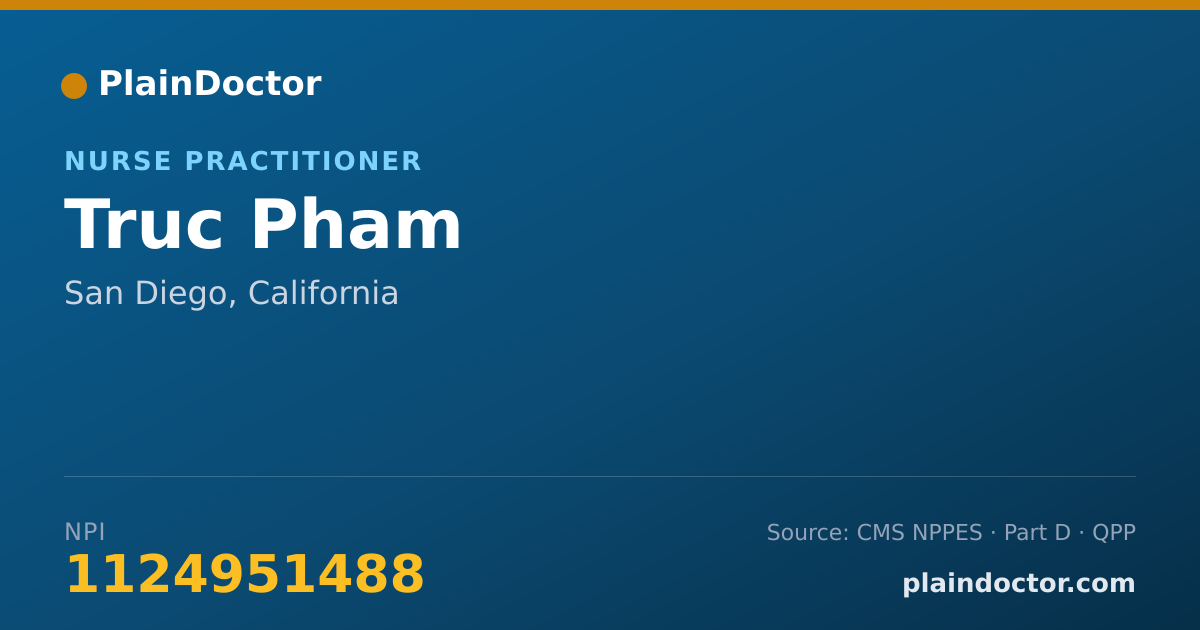 Shareable card for Truc Pham - Nurse Practitioner, San Diego, CA