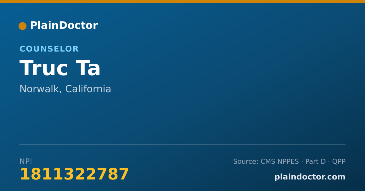 Shareable card for Truc Ta - Counselor, Norwalk, CA