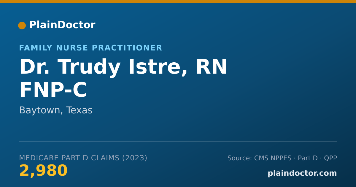 Shareable card for Trudy Istre, RN FNP-C - Family Nurse Practitioner, Baytown, TX