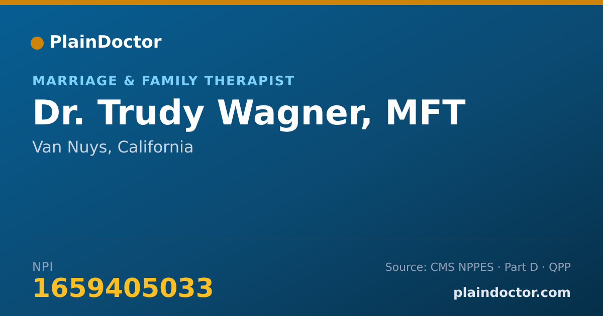 Shareable card for Trudy Wagner, MFT - Marriage & Family Therapist, Van Nuys, CA