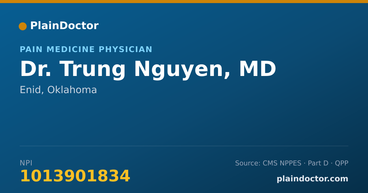 Shareable card for Trung Nguyen, MD - Pain Medicine Physician, Enid, OK