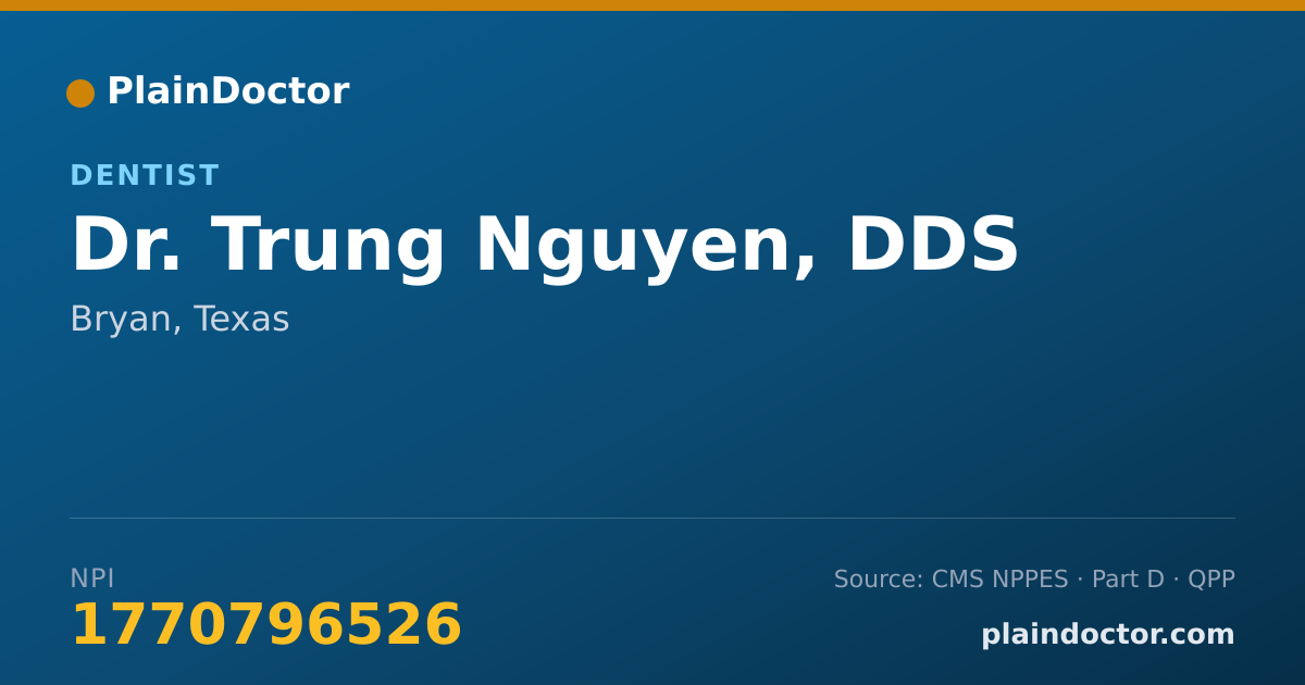 Shareable card for Trung Nguyen, DDS - Dentist, Bryan, TX