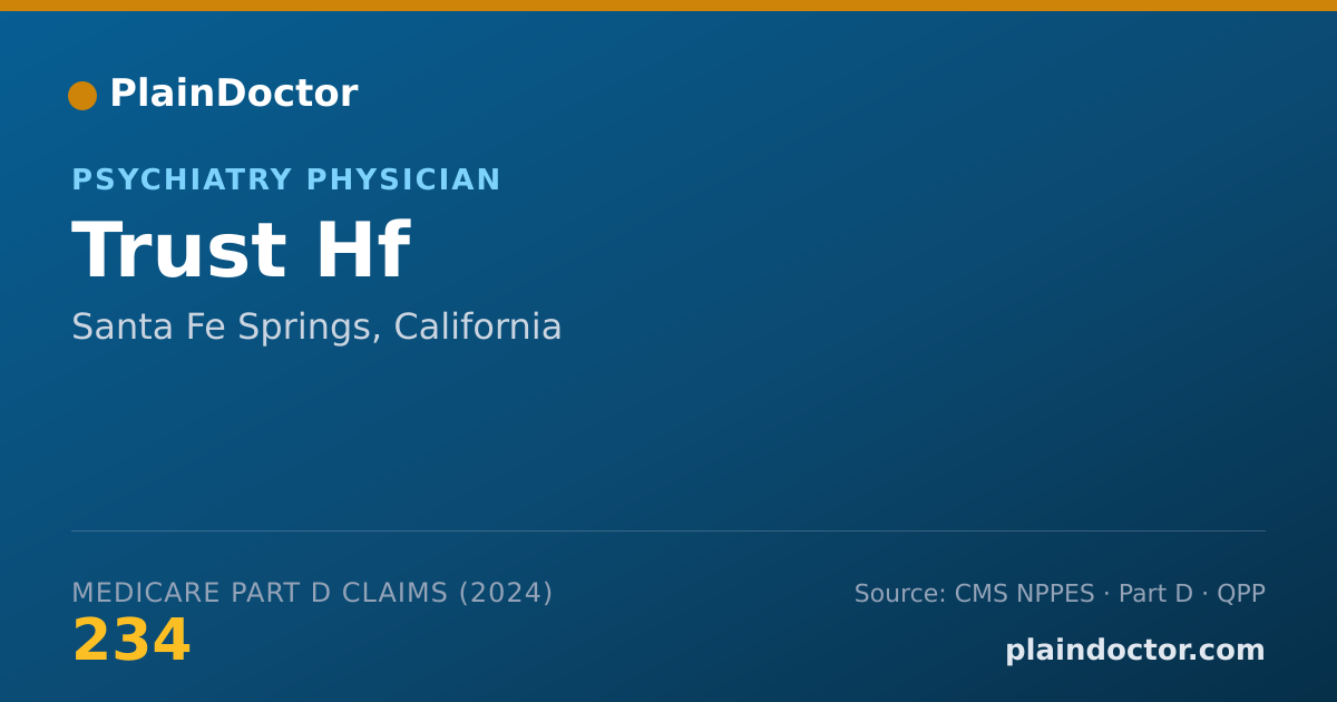 Shareable card for Trust Hf - Psychiatry Physician, Santa Fe Springs, CA