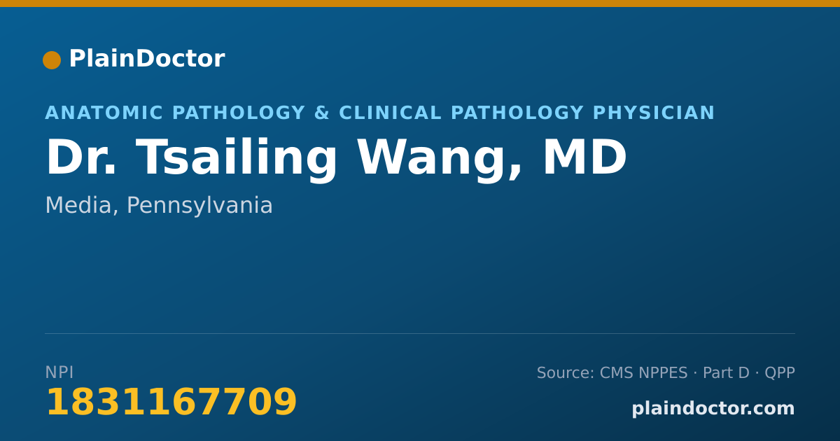 Shareable card for Tsailing Wang, MD - Anatomic Pathology & Clinical Pathology Physician, Media, PA