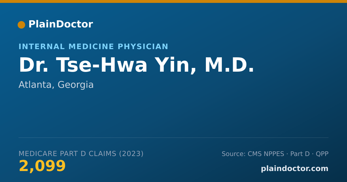 Shareable card for Tse-Hwa Yin, M.D. - Internal Medicine Physician, Atlanta, GA