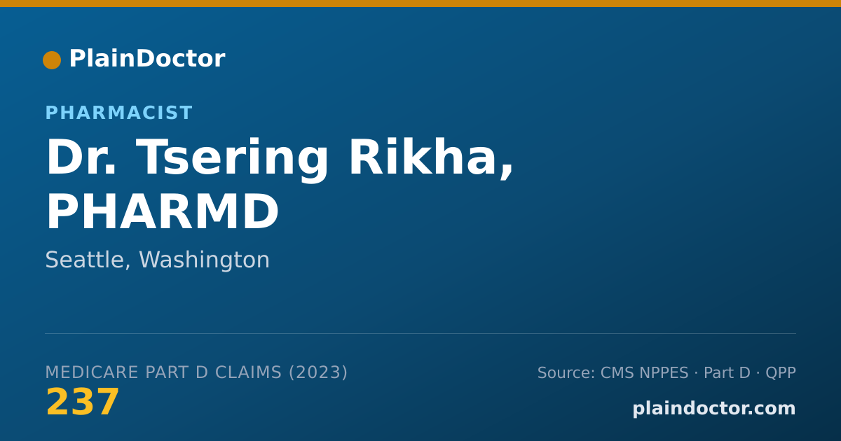 Shareable card for Tsering Rikha, PHARMD - Pharmacist, Seattle, WA