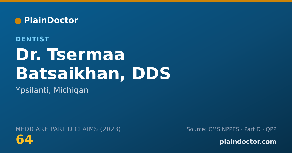 Shareable card for Tsermaa Batsaikhan, DDS - Dentist, Ypsilanti, MI