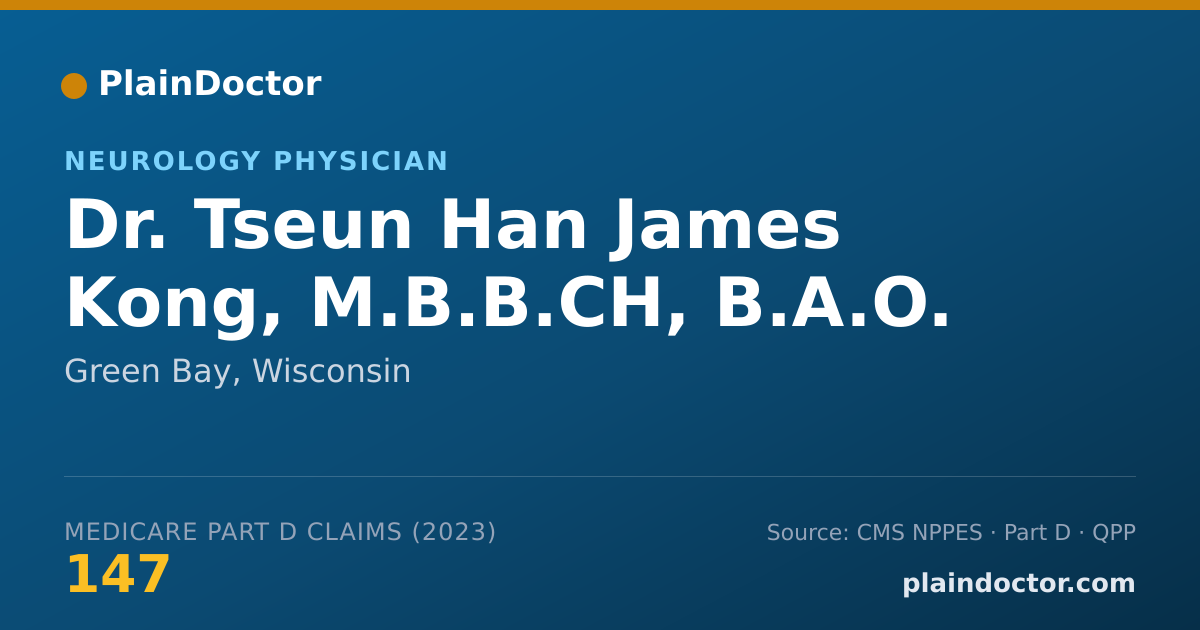 Shareable card for Tseun Han James Kong, M.B.B.CH, B.A.O. - Neurology Physician, Green Bay, WI