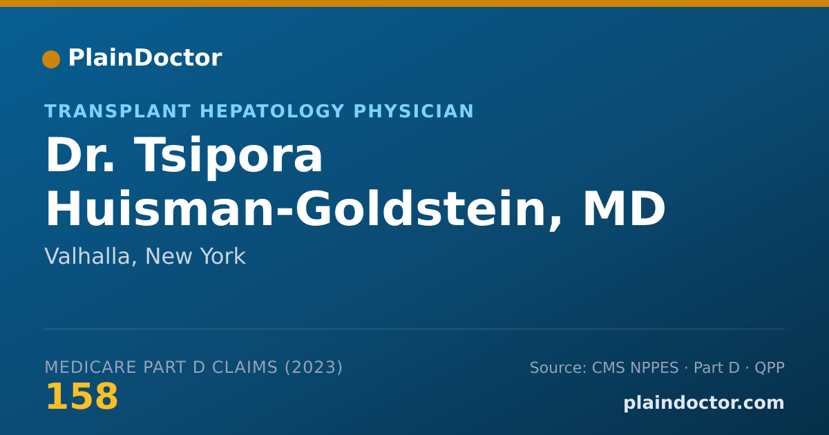 Shareable card for Tsipora Huisman-Goldstein, MD - Transplant Hepatology Physician, Valhalla, NY