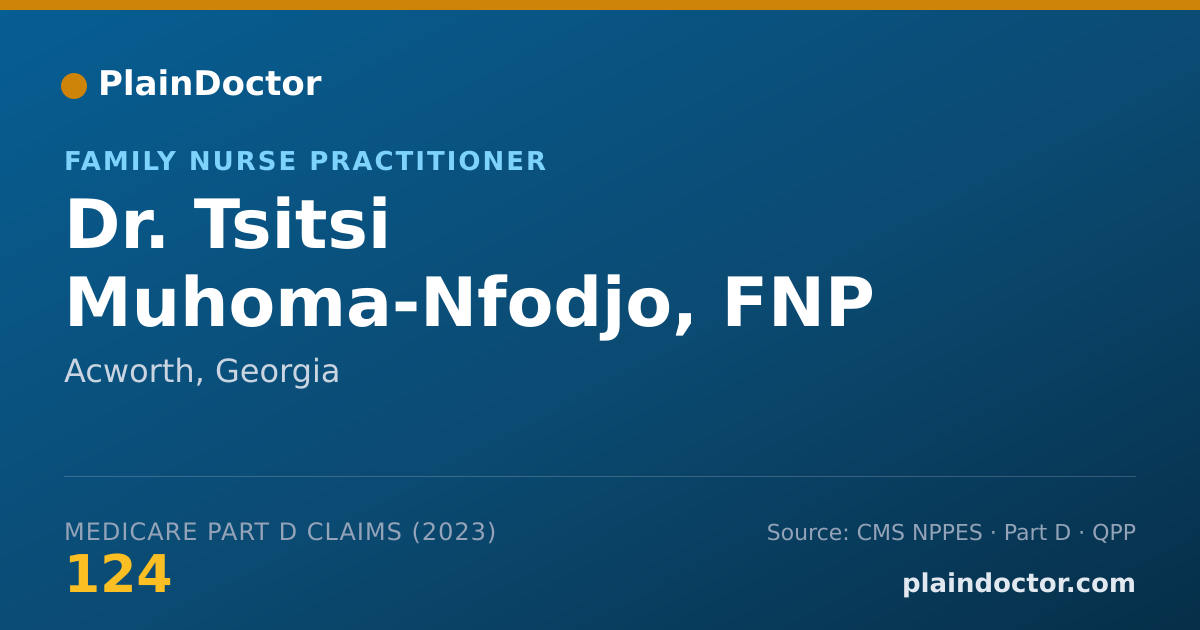 Shareable card for Tsitsi Muhoma-Nfodjo, FNP - Family Nurse Practitioner, Acworth, GA