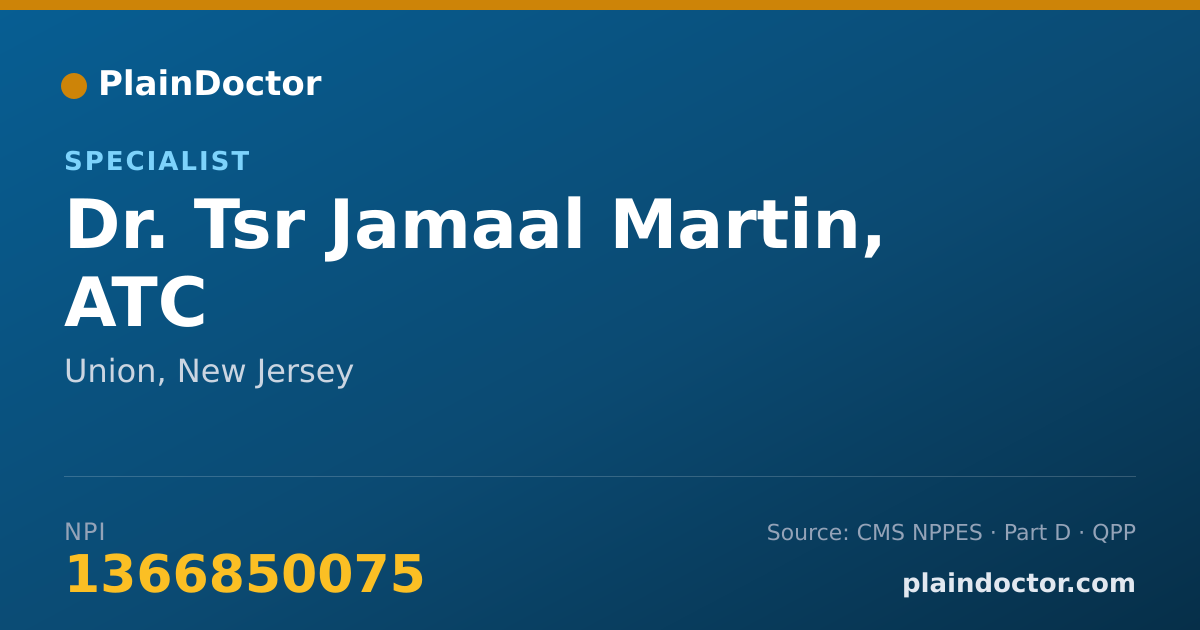 Shareable card for Tsr Jamaal Martin, ATC - Specialist, Union, NJ