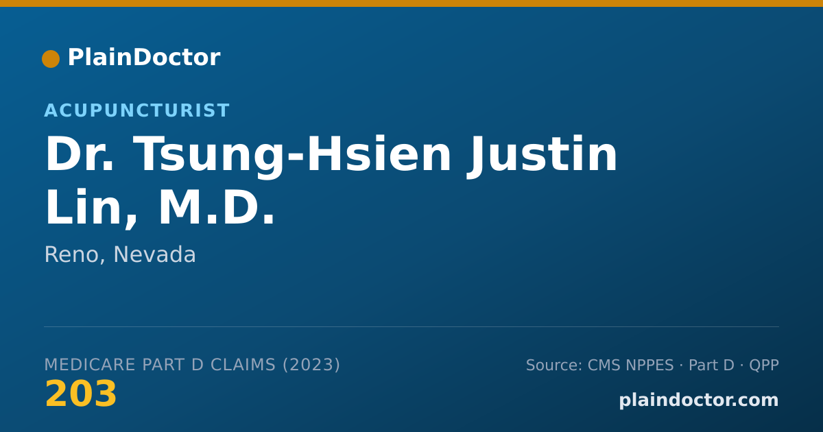 Shareable card for Tsung-Hsien Justin Lin, M.D. - Acupuncturist, Reno, NV