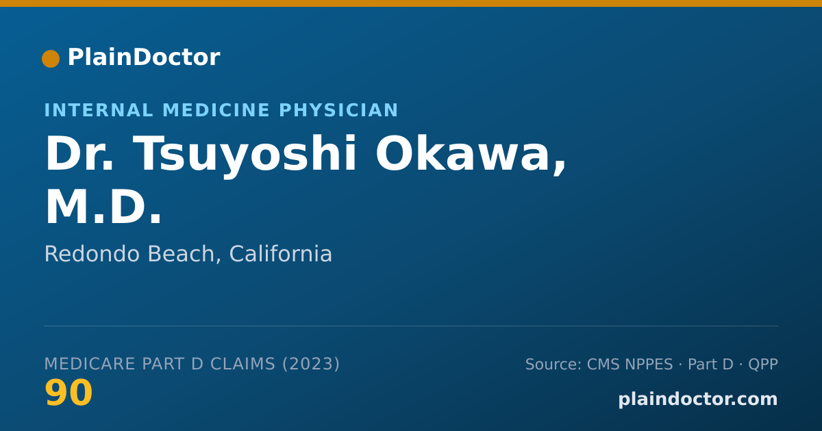 Shareable card for Tsuyoshi Okawa, M.D. - Internal Medicine Physician, Redondo Beach, CA