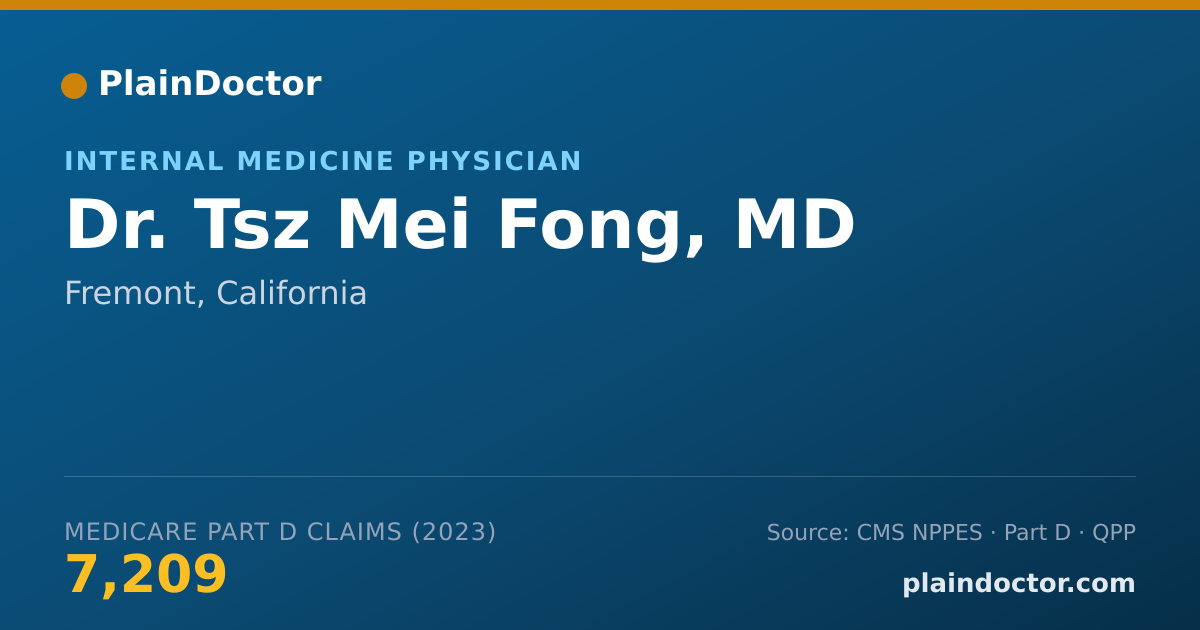 Shareable card for Tsz Mei Fong, MD - Internal Medicine Physician, Fremont, CA