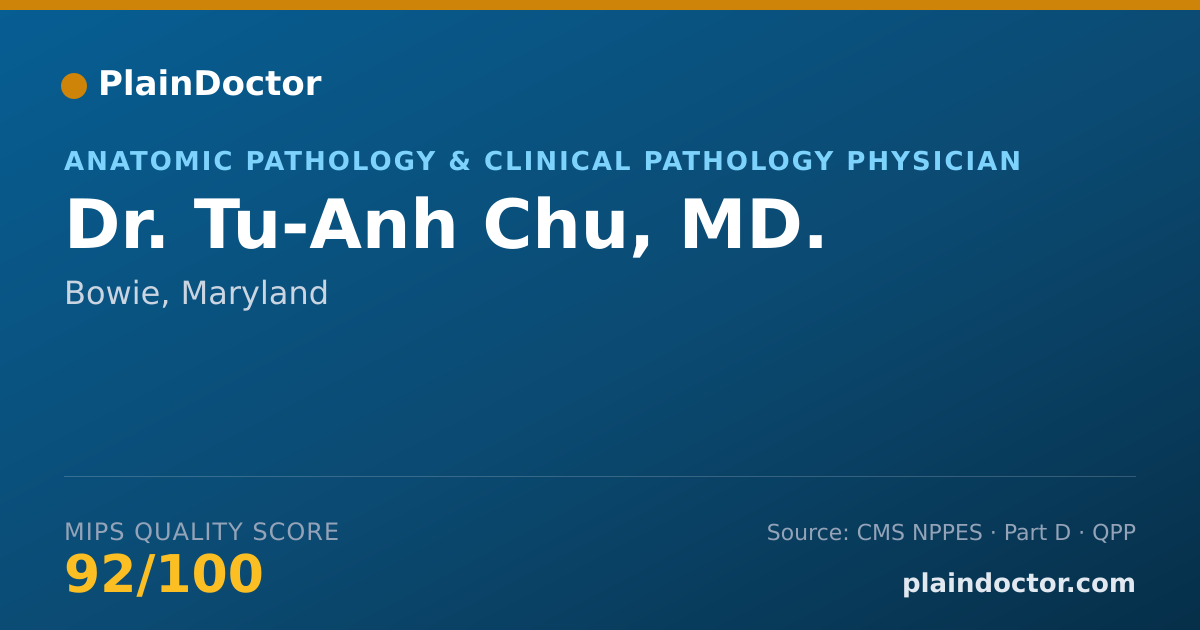 Shareable card for Tu-Anh Chu, MD. - Anatomic Pathology & Clinical Pathology Physician, Bowie, MD