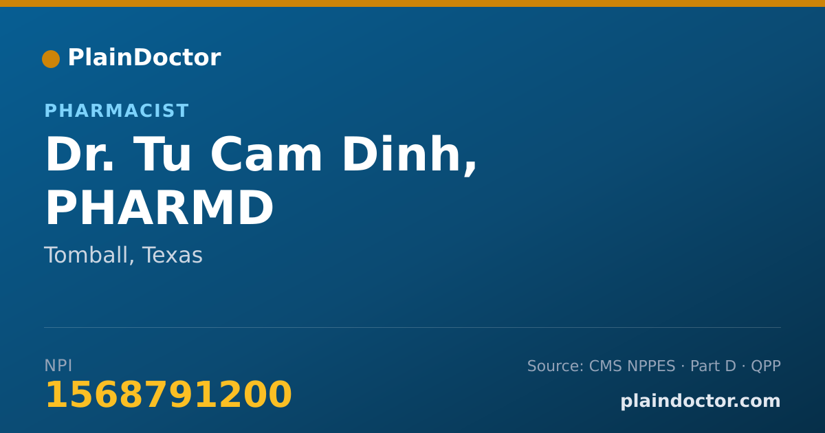 Shareable card for Tu Cam Dinh, PHARMD - Pharmacist, Tomball, TX