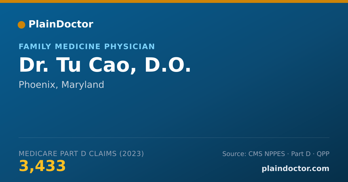 Shareable card for Tu Cao, D.O. - Family Medicine Physician, Phoenix, MD