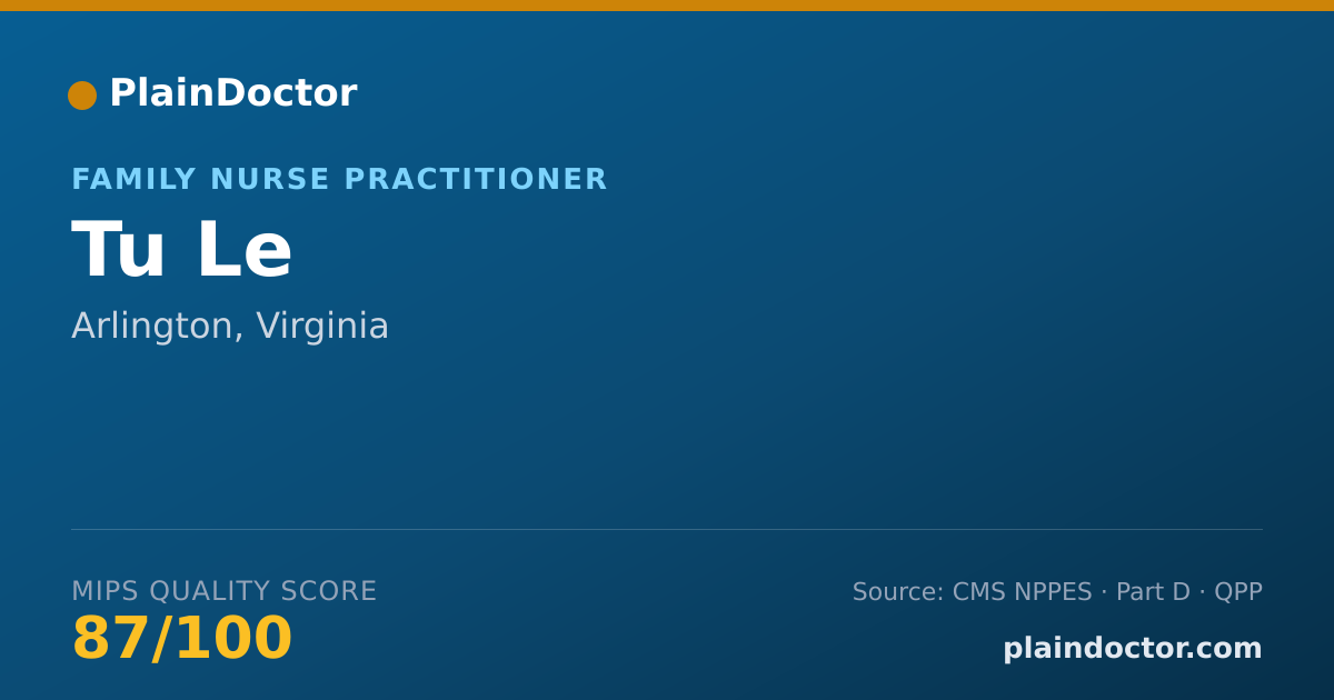 Shareable card for Tu Le - Family Nurse Practitioner, Arlington, VA