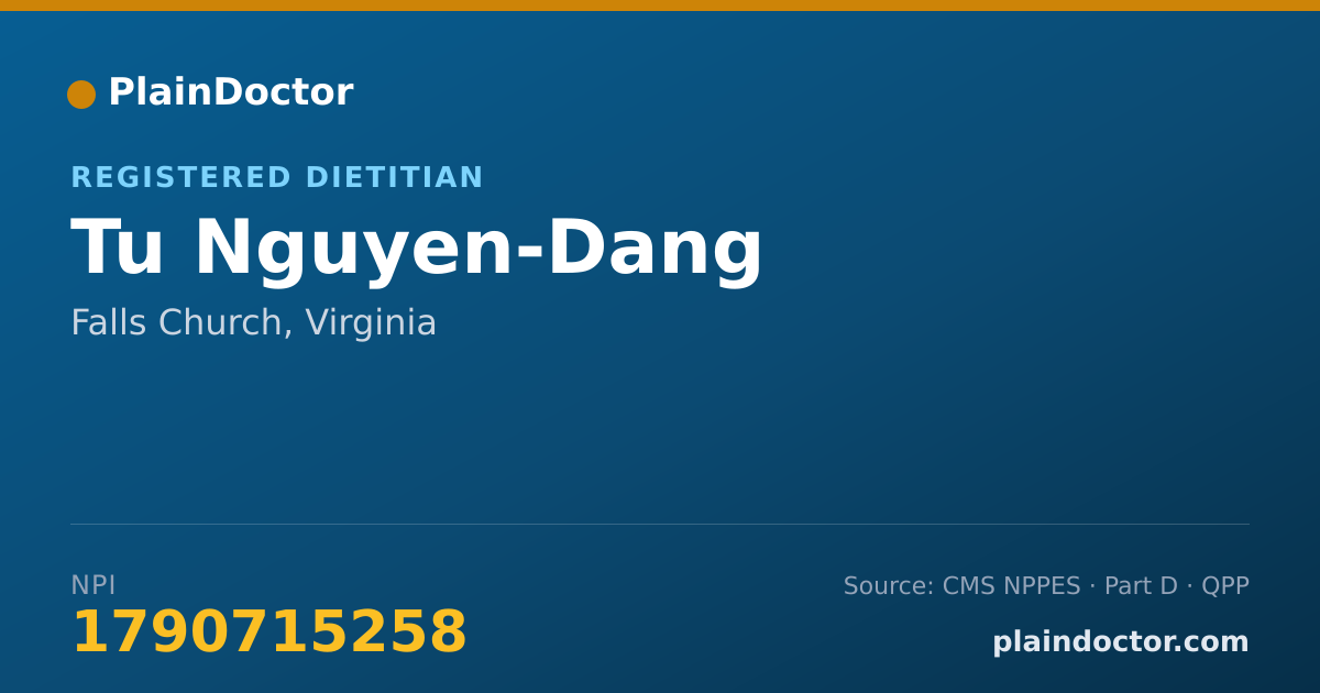 Shareable card for Tu Nguyen-Dang - Registered Dietitian, Falls Church, VA