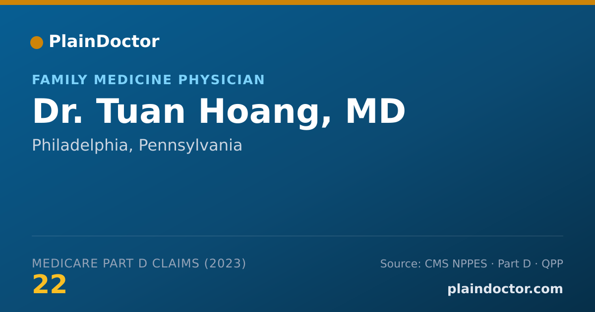 Shareable card for Tuan Hoang, MD - Family Medicine Physician, Philadelphia, PA