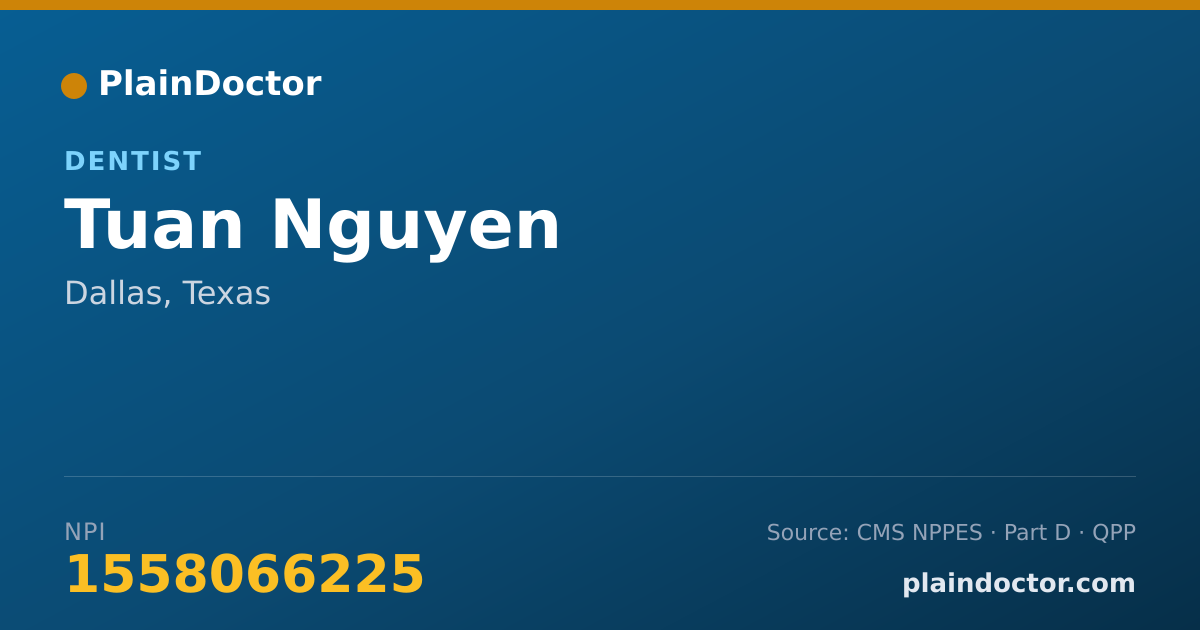 Shareable card for Tuan Nguyen - Dentist, Dallas, TX