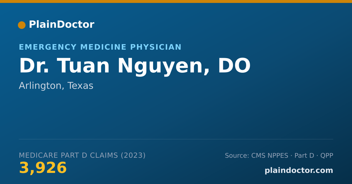 Shareable card for Tuan Nguyen, DO - Emergency Medicine Physician, Arlington, TX