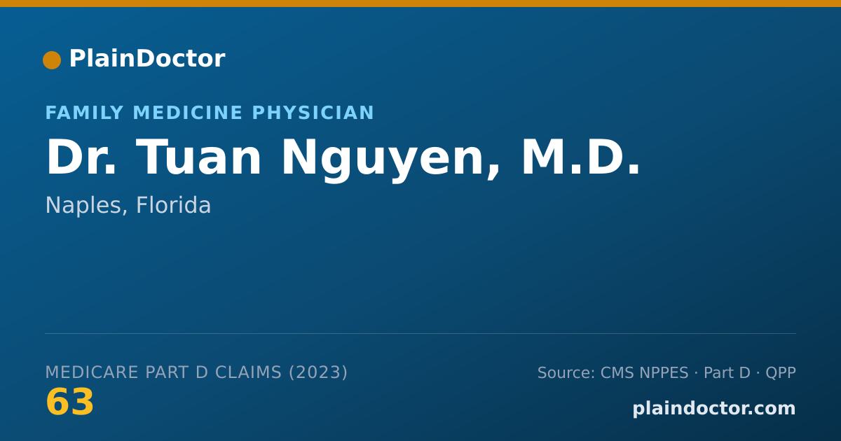 Shareable card for Tuan Nguyen, M.D. - Family Medicine Physician, Naples, FL